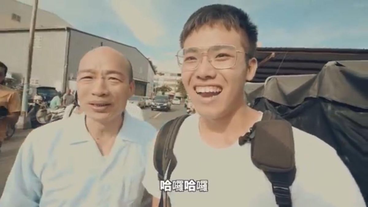 ▲男大生捕獲野生國民黨高雄市長參選人韓國瑜，意外發現他超級親切。（圖／翻攝自YouTube）