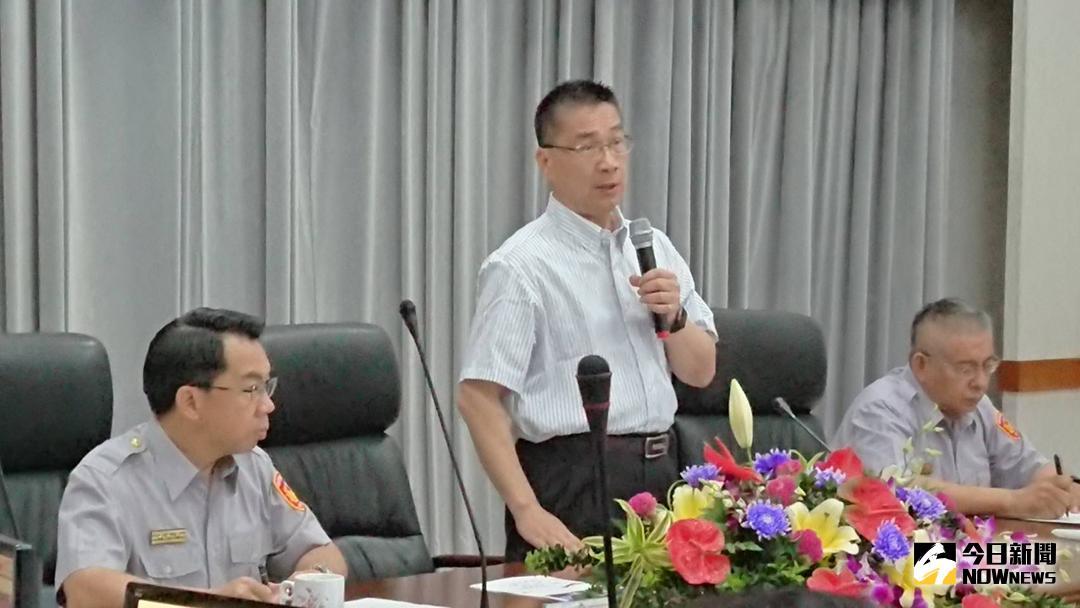 ▲內政部長徐國勇11日訪視台中市警局，期許防制毒品及選舉維安（圖／記者鄧力軍翻攝 , 2018.08.11\\)