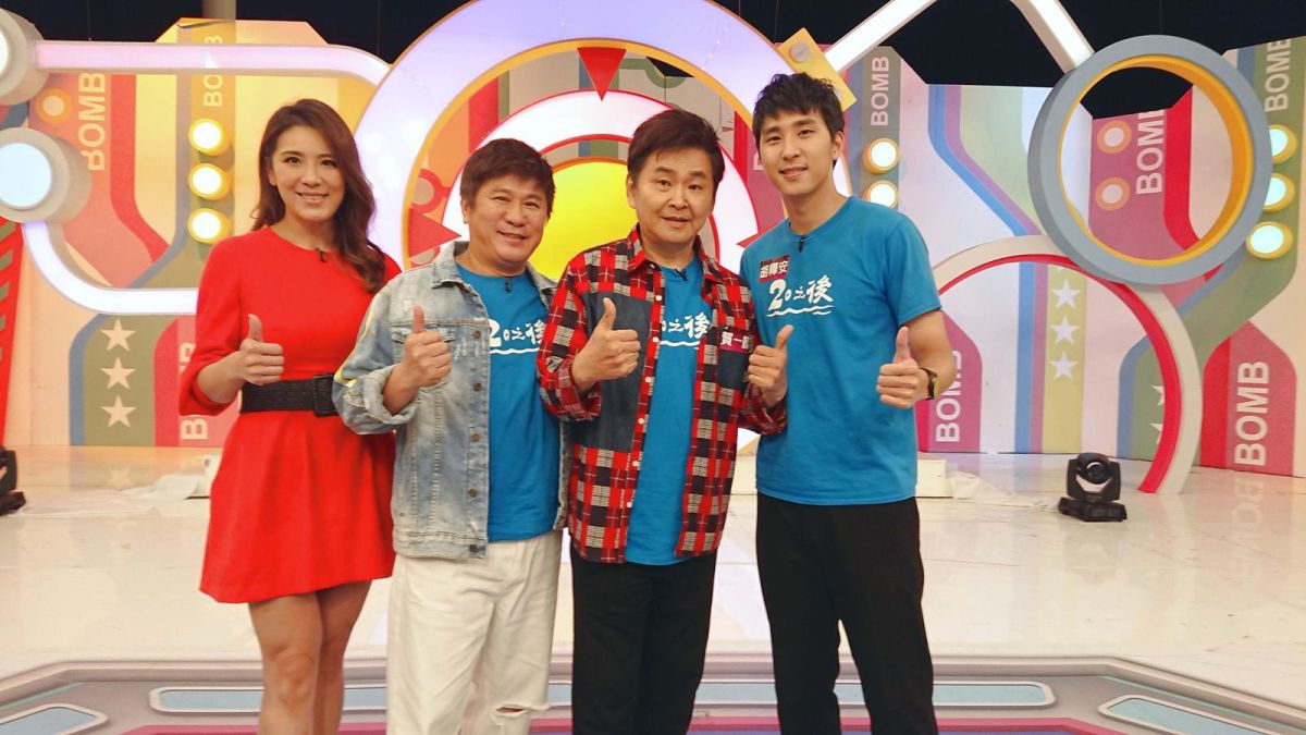 ▲左起小禎、胡瓜、賀一航以及胡釋安，胡瓜一家首度螢光幕合體。（圖／公視提供 , 2018.6.28）