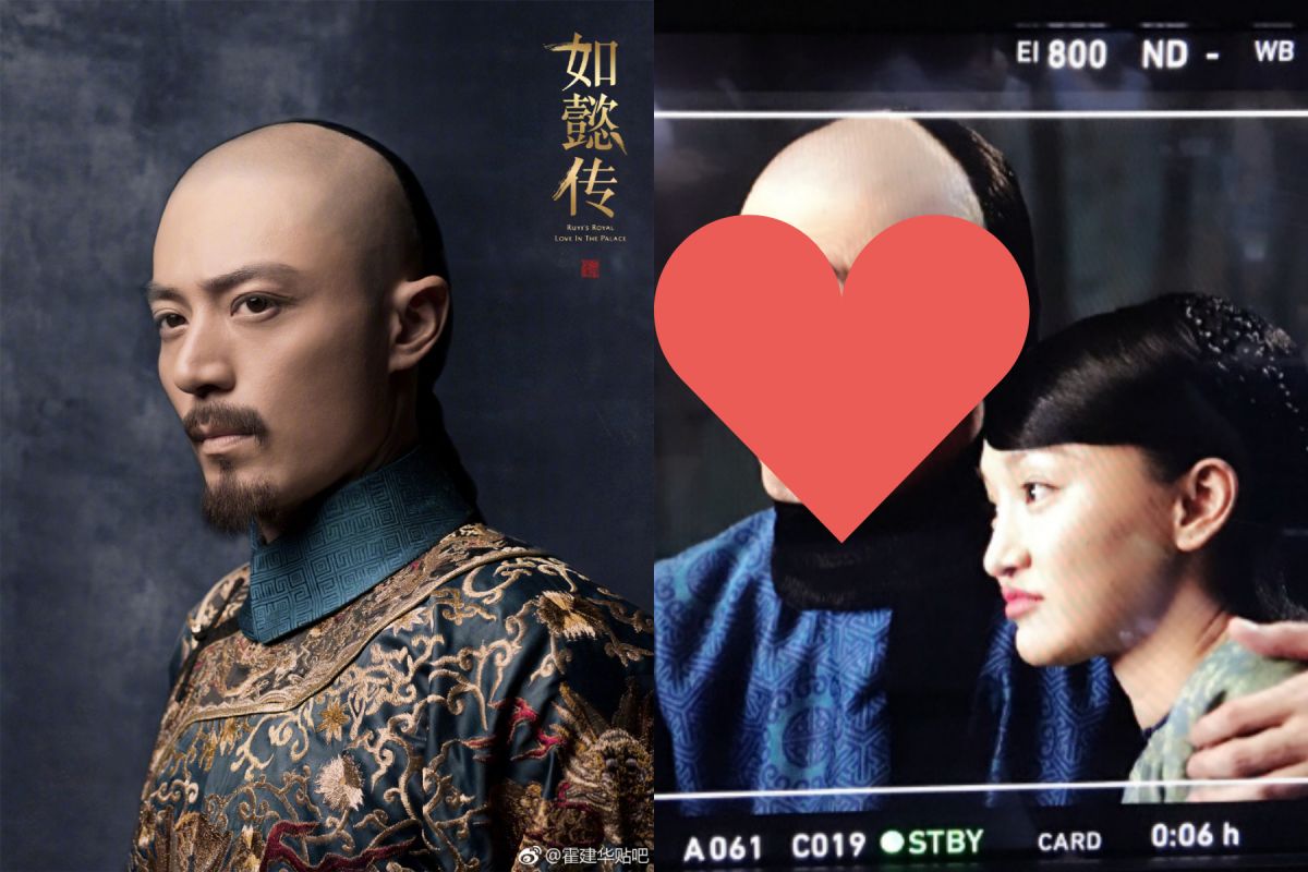 ▲霍建華擺脫嚴肅乾隆臉，扮出鬼臉樣萌翻粉絲。（圖／翻攝霍建華貼吧、汪俊微博, 2018.09.05）