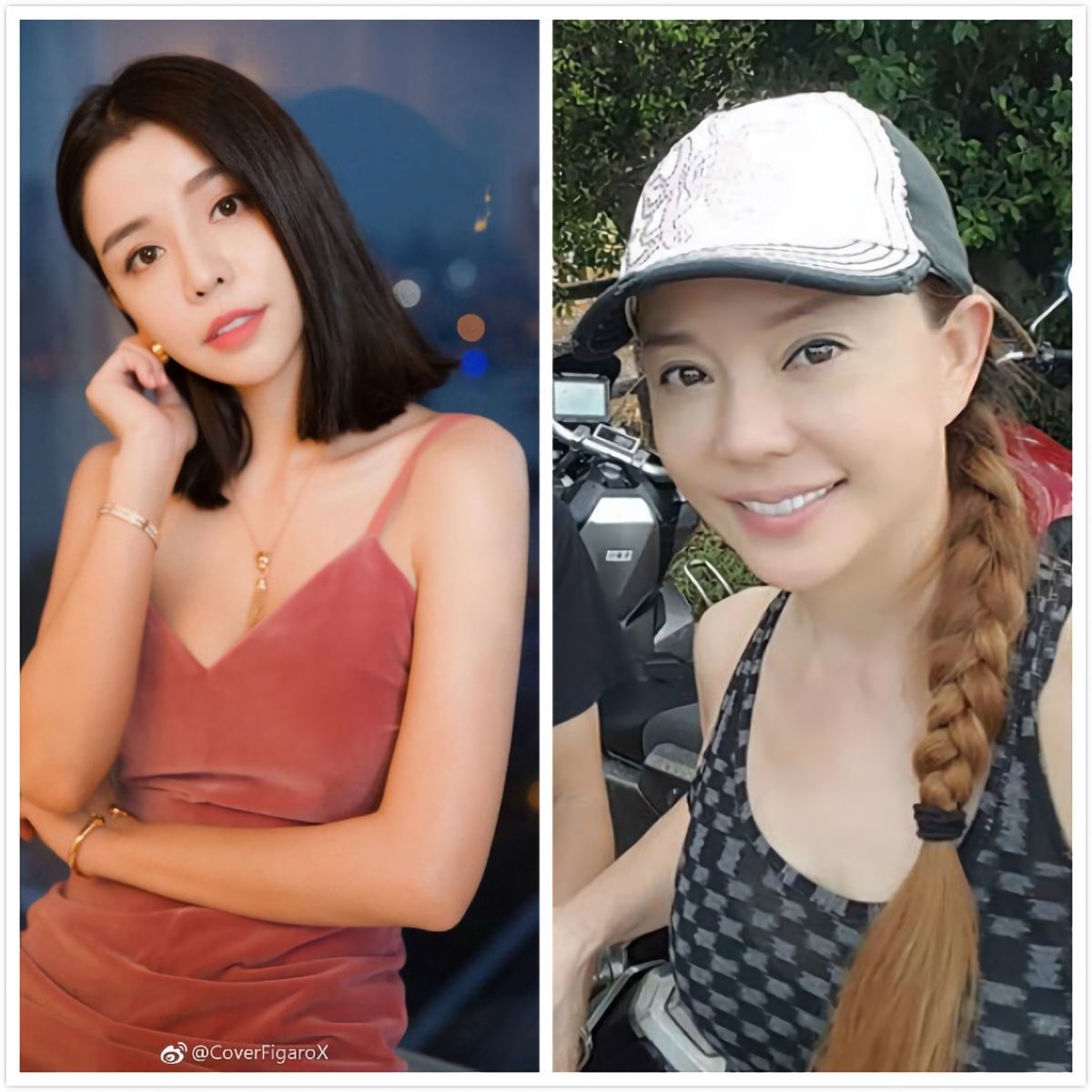 ▲網紅陳沂在臉書表示，李毓芬與狄鶯長得越來越像。（圖／翻攝自李毓芬微博、狄鶯臉書）