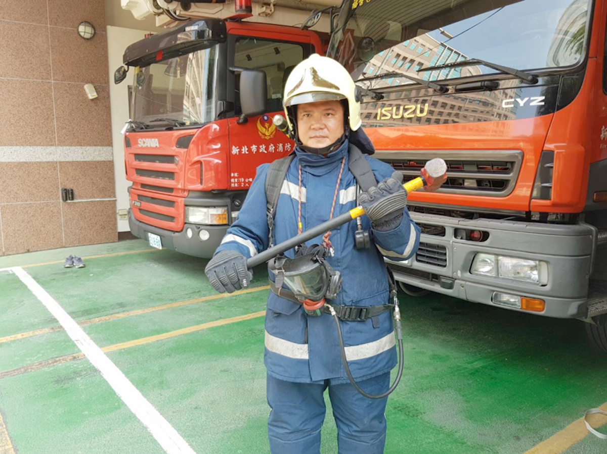 ▲福營義消分隊長施嘉榮，希望能成為新北市政府的打火議員。（圖/NOWnews拍攝）