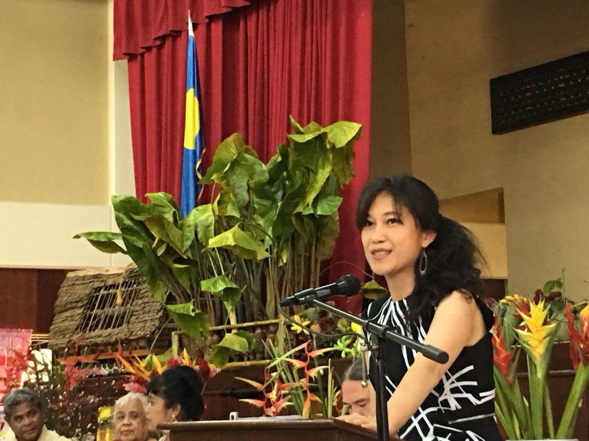 ▲行政院發言人Kolas Yotaka擔任主講嘉賓，現場反應熱烈，笑聲與掌聲不斷。（圖／行政院提供 2018.9.19）