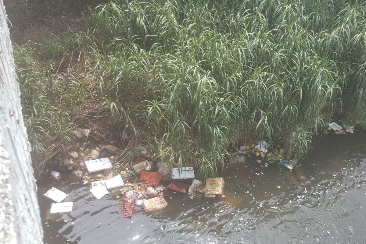 ▲不肖的蔬果商深夜載著整車的垃圾和蔬果偷倒在中壢區的老街溪，過程整個被監視器拍到。（圖／中壢分局興國派出所提供, 2018.09.23）