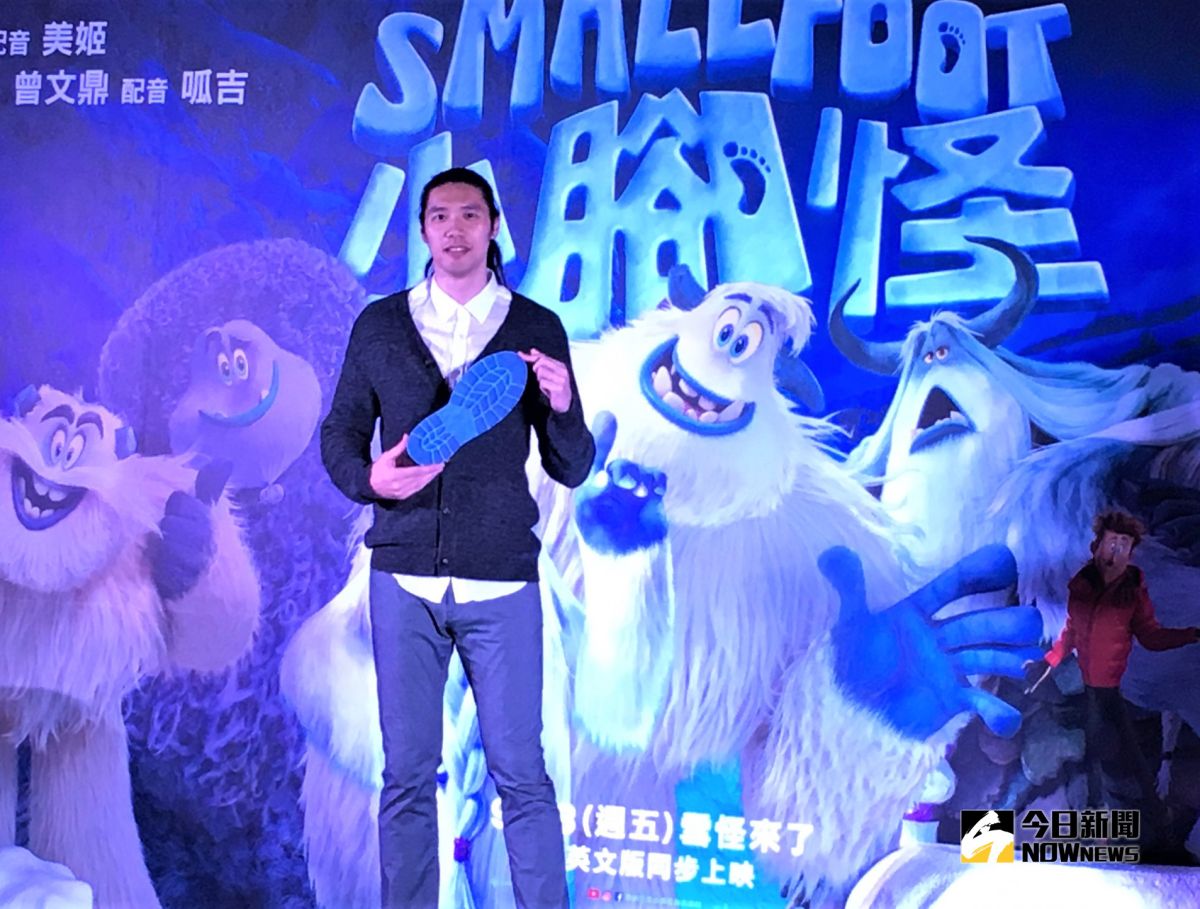 ▲「台灣男籃第一中鋒」曾文鼎（左）獻出配音首秀，27日於台北出席電影首映會，（圖／記者鍾東穎攝，2018.09.27）