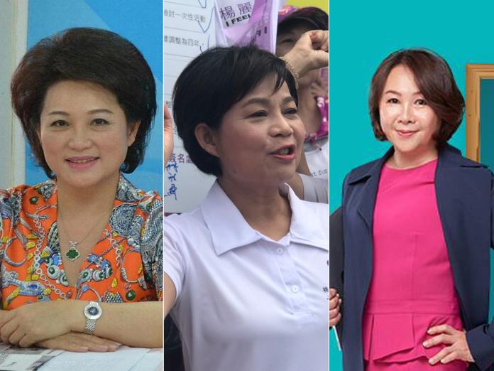 國民黨考紀會28日發出新聞稿表示，開除蕭淑麗（左）、楊麗環（中）、鄺麗貞（右）等人黨籍。（合成圖／資料照）