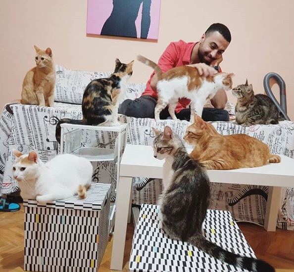 土耳其鋼琴家Sarper Duman不只熱愛音樂，他同時也是位愛貓人士，致力於救援浪浪，自己也收編了九隻貓咪！