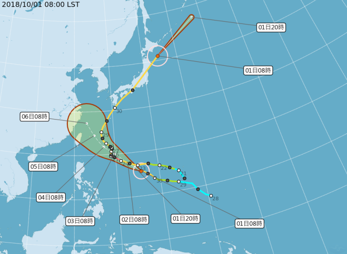 ▲氣象達人彭啟明表示，「康芮」颱風路徑可能會較「潭美」颱風更接近台灣。（圖／翻攝自氣象局）
