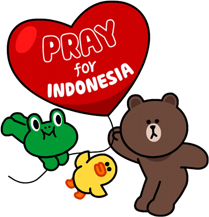 ▲LINE台灣今（4）日宣佈透過平台上LINE Pay、LINE Points以及Pray for Indonesia祈福貼圖募款，號召民眾一起做公益。此為Pray for Indonesia祈福貼圖(圖／LINE台灣提供)