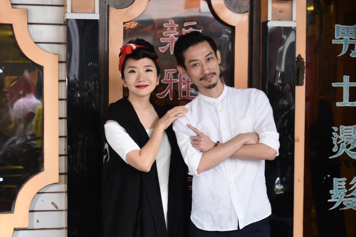 ▲陶晶瑩和陳竹昇（右）一起拍攝宣傳影片。（圖／記者林柏年攝，2018.10.04）