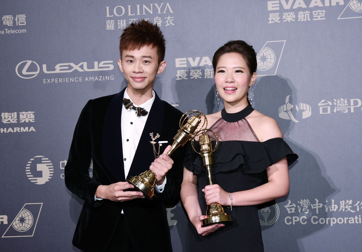 ▲阿芹妹（右）、阿迪牯奪兒童少年節目主持人獎。（圖／三立提供, 2018.10.06）