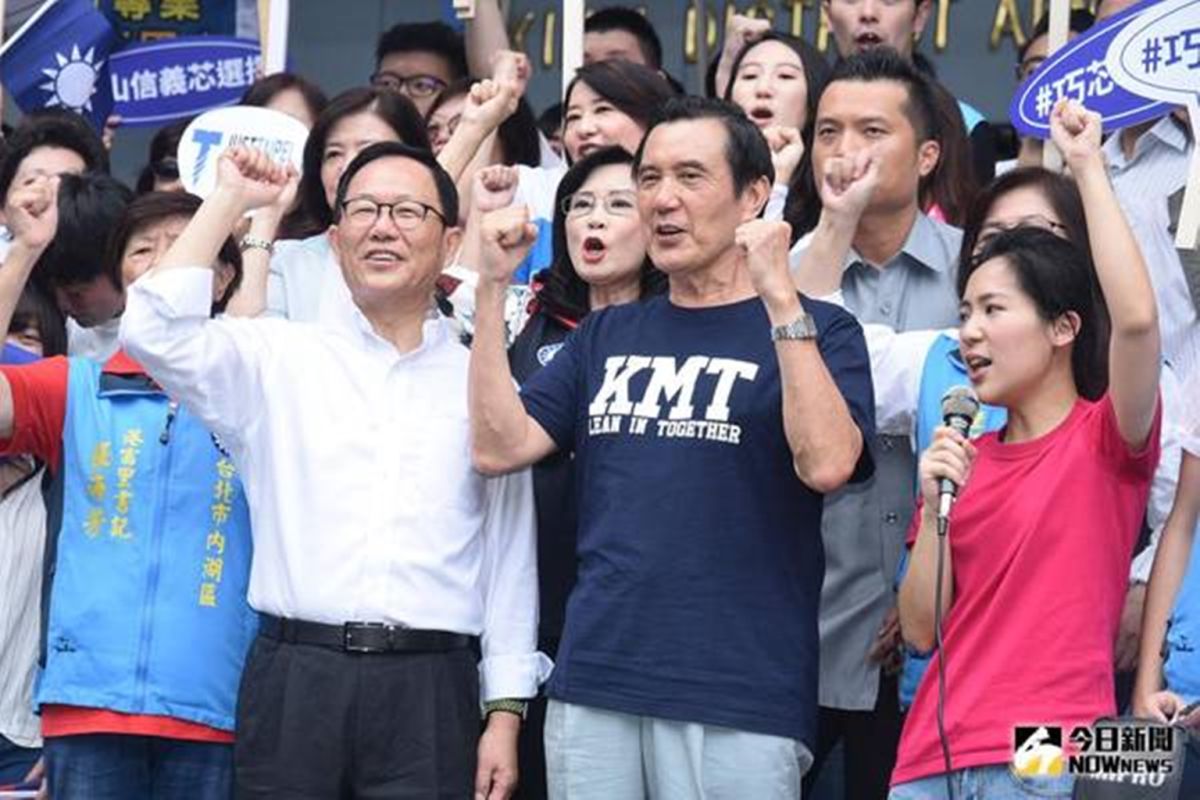 ▲前總統馬英九力挺國民黨北市長參選人丁守中。（圖／記者林柏年攝,2018.08.27）