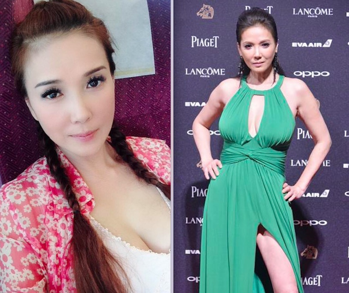 ▲51 歲女星丁國琳保養得宜，凍齡美肌加上 G 罩杯豪乳的火辣身材，獲封演藝圈「最強美魔女」。（合成圖／翻攝自丁國琳臉書／中央社資料圖片）