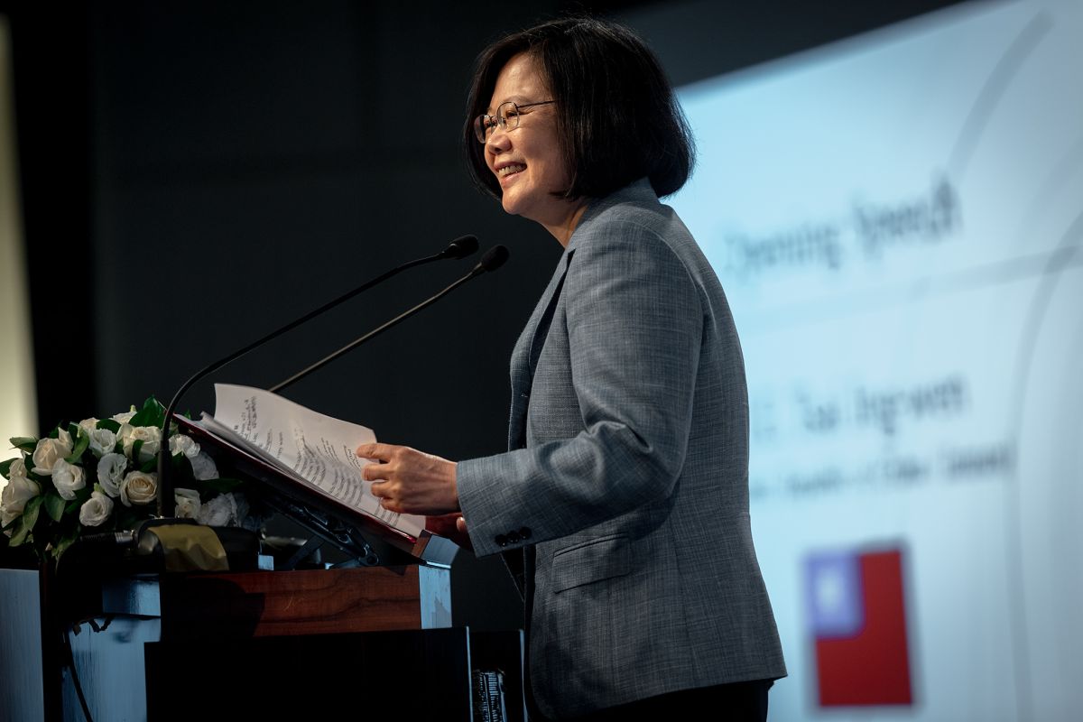 蔡英文總統11日出席玉山論壇開幕式。（圖 / 總統府提供）