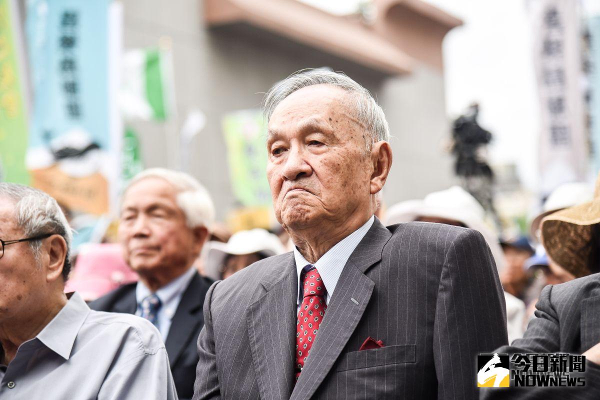 ▲高齡96歲的彭明敏參加喜樂島聯盟「全民公投反併吞」活動。（圖／記者陳明安攝，2018.10.20）