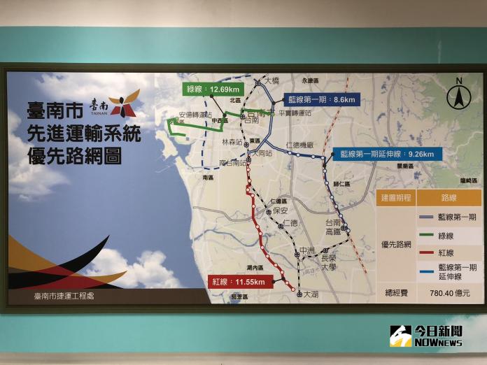 ▲台南市先進運輸系統優先路網圖。(圖/記者陳聖璋攝，2018.10.22)