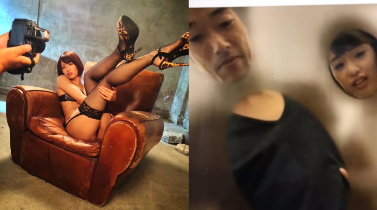 ▲日本政府近年對成人片產業管控嚴謹，導致有AV片被馬賽克塞滿的奇特畫面。（圖／翻攝臉書、PLAY NO.1）