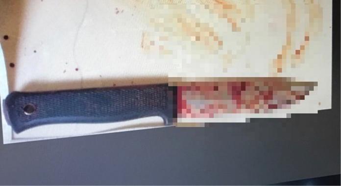 ▲圖為蘇嫌行兇隻兇刀。（圖／記者郭凱杰翻攝，2018.10.28）