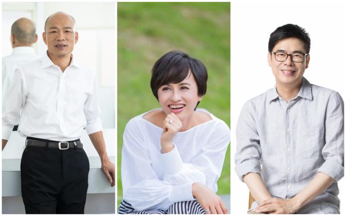 高雄市長候選人韓國瑜(左起)、民進黨立委邱議瑩、高雄市長候選人陳其邁。（合成圖／取自臉書）
