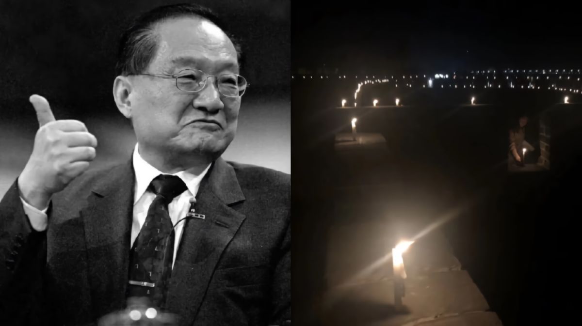 ▲大陸湖北襄陽市民於古城點亮燭光，送別金庸大師。（圖／翻攝襄陽日報微博）