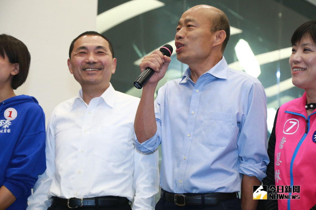 ▲侯友宜（左）、韓國瑜（右）聯合為國民黨籍市議員站台。（圖／記者葉政勳攝 , 2018.10.31）