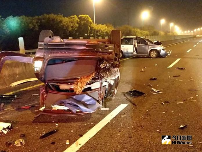 國三高速公路嘉義路段連環撞車禍　5人受傷
