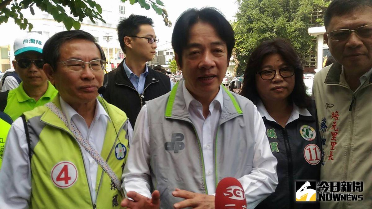 賴清德受訪時，肯定涂醒哲是有能力解決問題的人。〔圖／記者吳晉輝攝2018.11.04〕