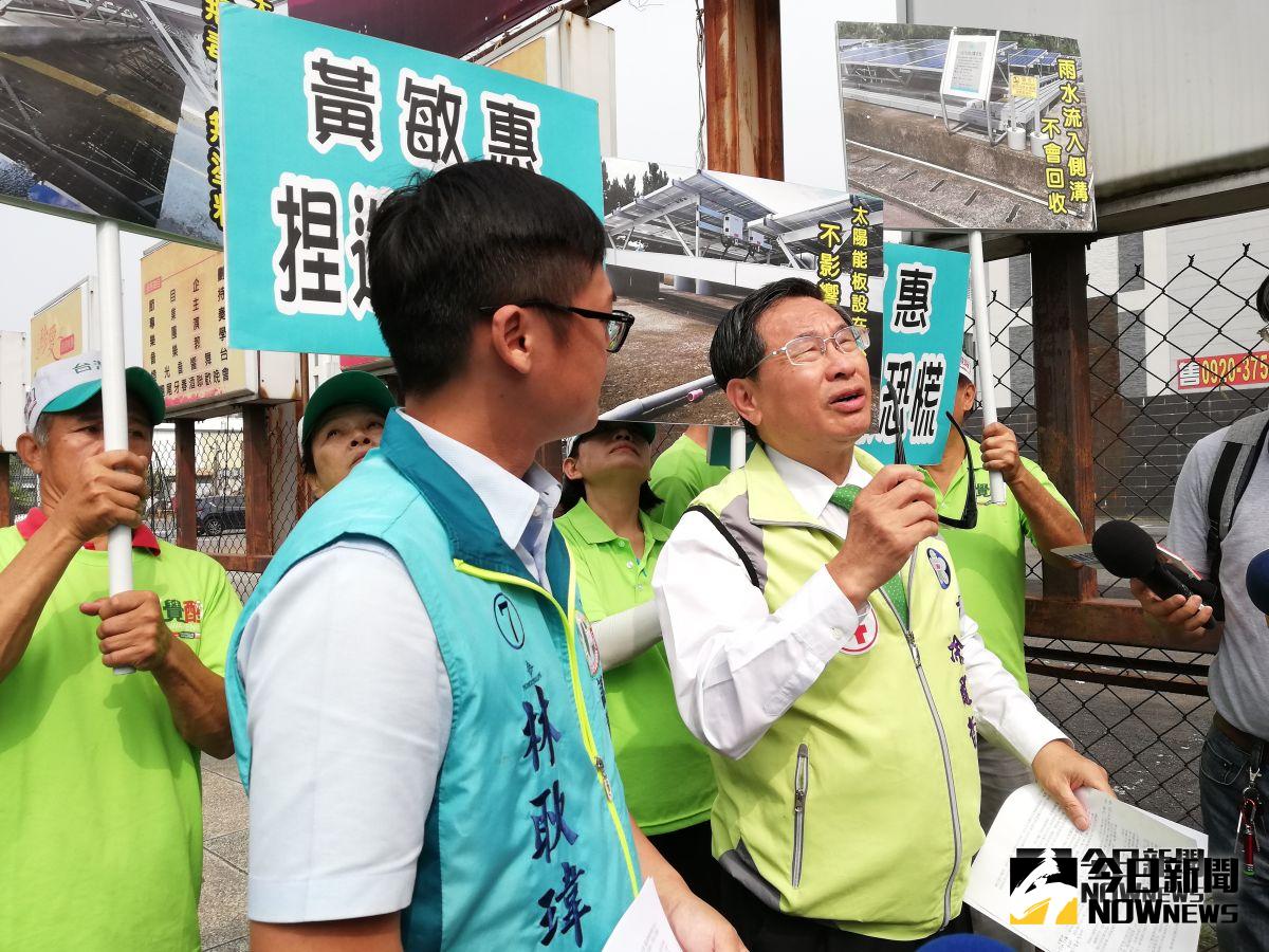 ▲涂醒哲細數鐵路高架化、國民運動中心、污水處理廠及火車站前廣場改善工程等重大巿政建設，黃敏惠九年巿長都做不成，在他手上才想辦法做好。（圖/記者邱嘉琪攝，2018.11.07）