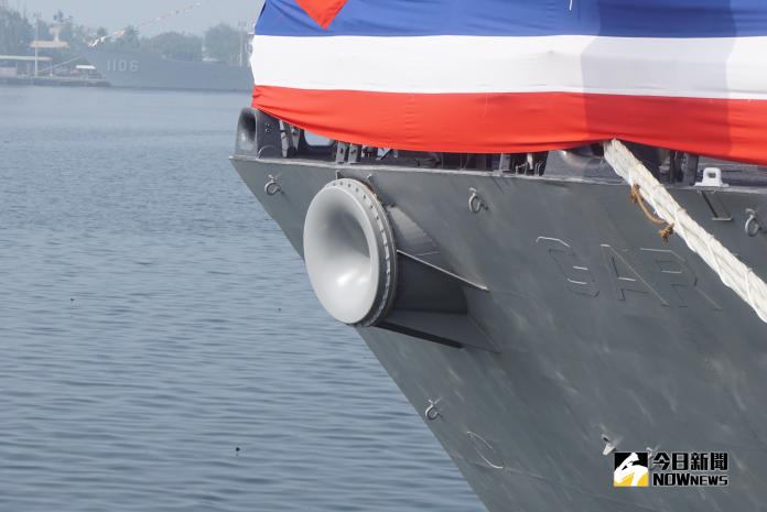 ▲海軍逢甲軍艦的SQR-19拖曳式聲納釋放孔。（圖／記者呂炯昌, 2018.11.8）