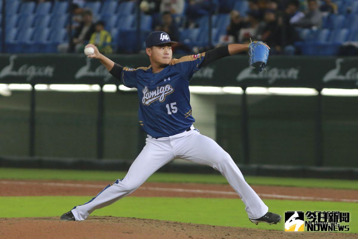 ▲Lamigo桃猿千葉羅德交流賽，Lamigo桃猿林樺慶。（圖／記者葉政勳攝 , 2018.11.09）