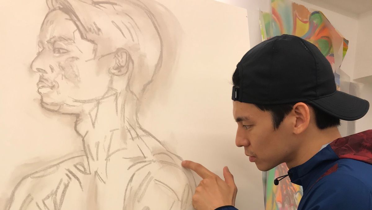 ▲林柏宏首度當人體模特兒，也吃了不少苦頭。（圖／周子娛樂，2018.11.11）