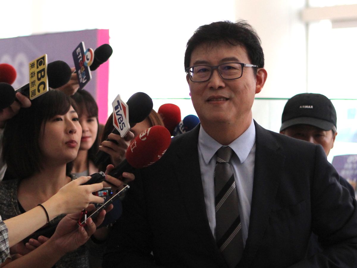 民進黨台北市長候選人姚文智11日出席公辦政見發表會。（圖／記者葉滕騏攝,2018.11.11）