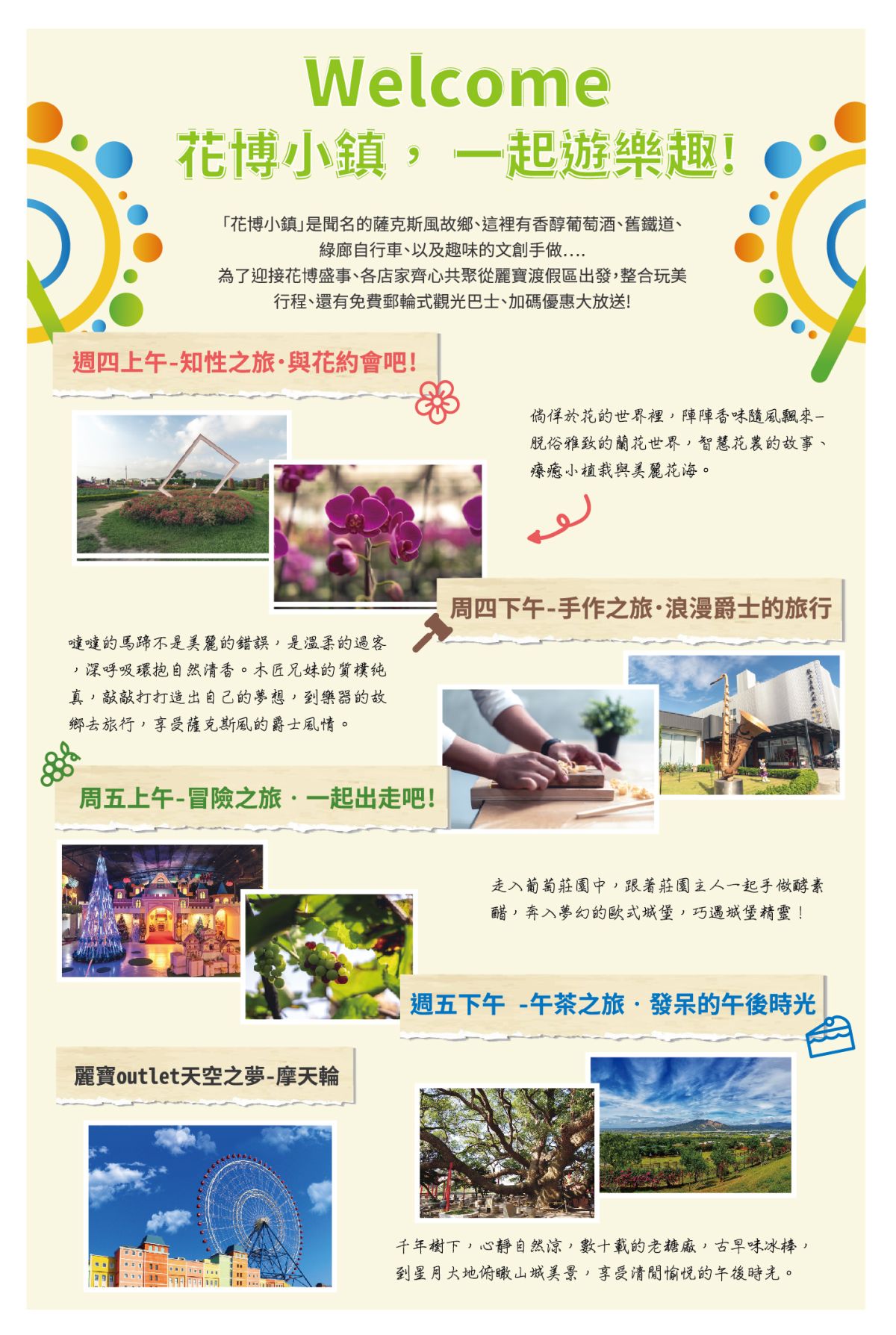 中市府觀光旅遊局推出「花博小鎮遊樂趣」，近100家店家合作優惠(圖／柳榮俊翻攝2018.11.15)