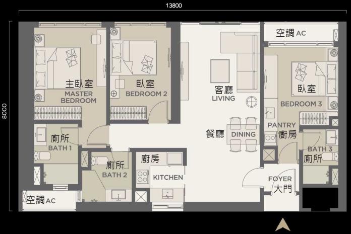▲馬來西亞近幾年推出「雙鑰匙」住宅概念，將一個三房兩廳的房屋一分為二，各有獨立的房間與衛浴空間（圖／信義房屋提供）