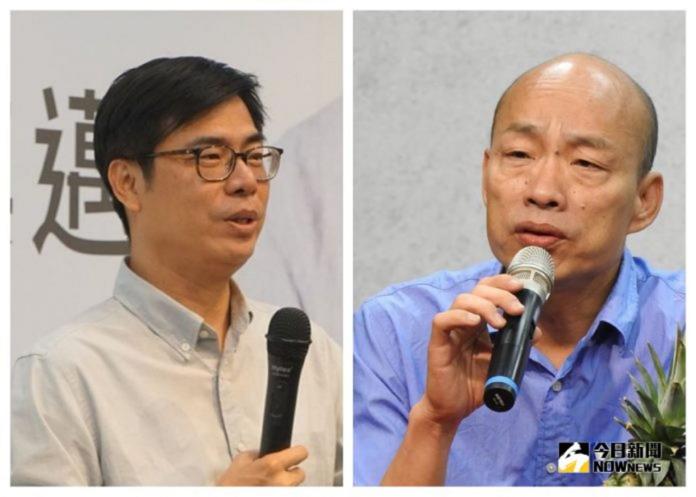 國民黨高雄市長候選人韓國瑜（右）、民進黨候選人陳其邁。（合成圖／NOWnews資料照）