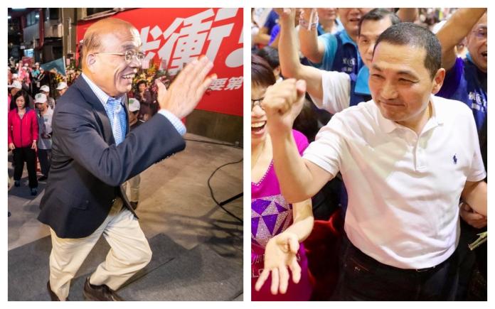 新北市長候選人蘇貞昌（左）、侯友宜。（合成圖／候選人臉書）