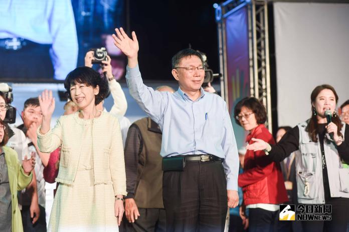 柯文哲以三千票之差險勝丁守中，連任台北市長。（圖／記者陳明安攝，2018.11.25）