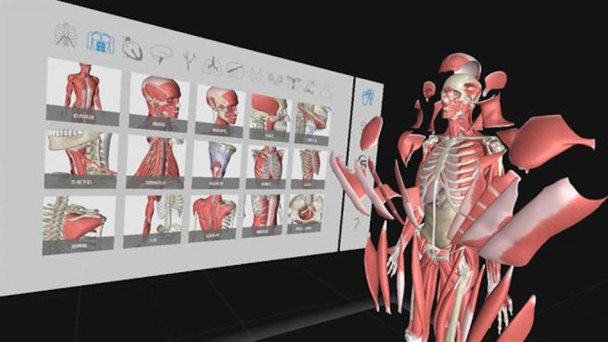▲ 北醫大與HTC旗下健康醫療事業部DeepQ團隊跨界合作，成立全球首間最大規模VR解剖學教室。(圖：HTC提供)