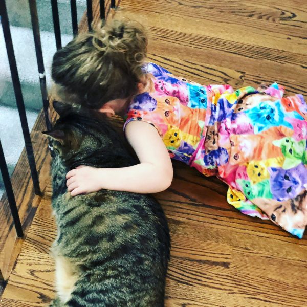 布麗現在已經學會如何餵貓咪吃飯、幫貓咪梳毛、陪貓咪玩耍，因為她想要幫忙照顧她的喵朋友！