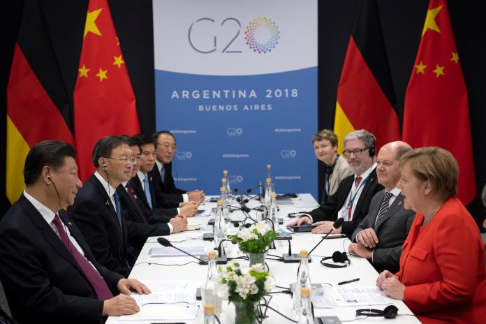 ▲中國國家主席習近平在G20峰會，與德國總理梅克爾舉行雙邊會晤。（圖／達志影像／美聯社）