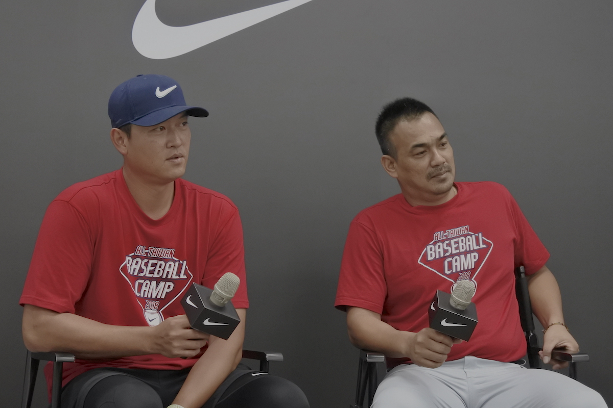 王建民(左)、陳金鋒（圖／記者劉祐廷攝）