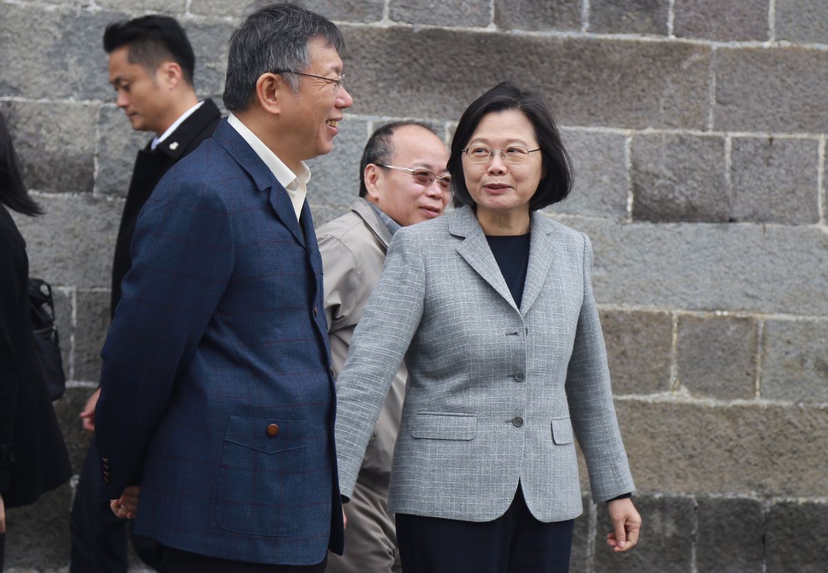 ▲蔡英文總統13日下午在台北市長柯文哲、政務委員張景森陪同下視察北門，並討論市政議題。（圖／記者葉政勳攝, 2018.12.13）