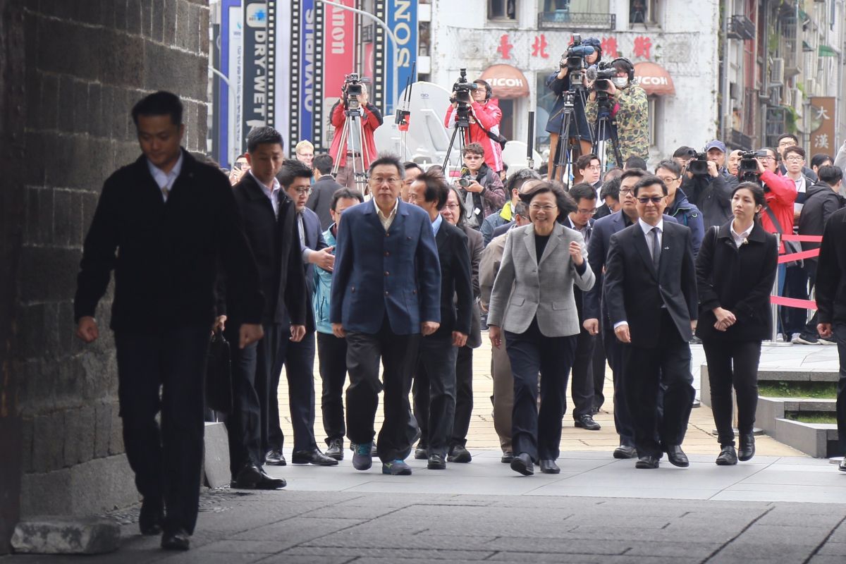 備受矚目的蔡柯會13日登場。( 圖 / 記者葉政勳攝，2018.12.13 )