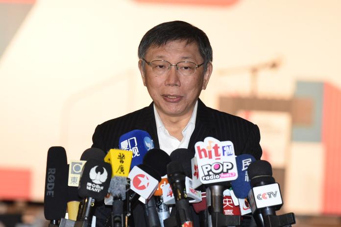 雙城論壇20日登場，台北市長柯文哲在正式論壇的結語致詞上，未再提「兩岸一家親」。（圖/林柏年攝,2018.12.20）