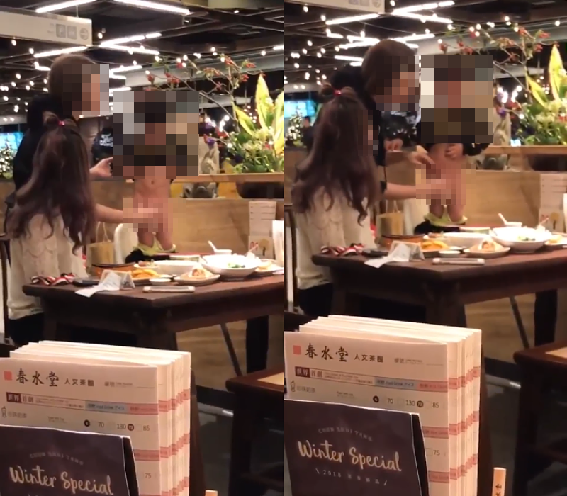 ▲一名男童在春水堂用餐時突然尿急，媽媽竟站在兒童椅上小便並用紙杯接尿，引發熱議。（圖／翻攝自爆廢公社公開版, 2018.12.26）