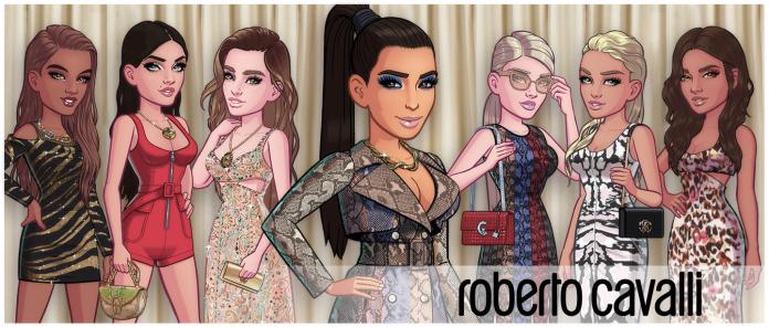 Roberto Cavalli 與《Kim Kardashian: Hollywood》線上遊戲達成合作。圖@Roberto Cavalli