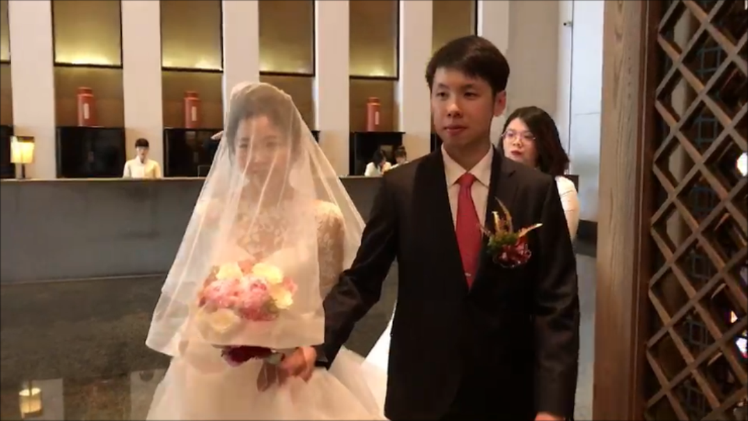 ▲賴清德長子賴廷與歡喜迎娶美嬌娘。(圖/記者陳聖璋攝)