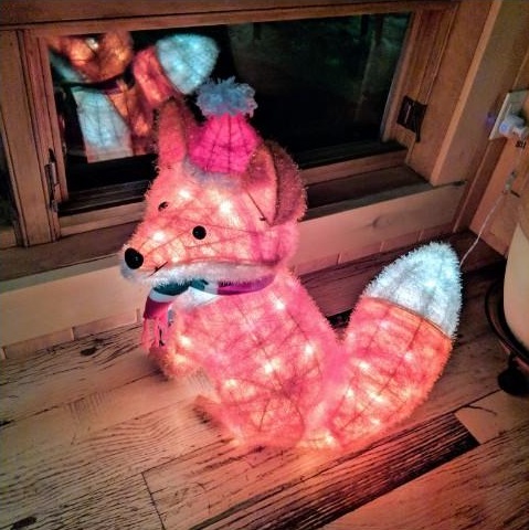 網友cyyclist家今年聖誕節擺了一個十分可愛的狐狸造型燈。