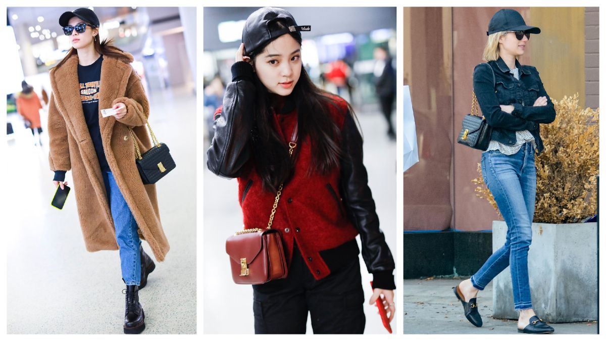 歐陽娜娜、鍾楚曦與 Emma Roberts，不約而同戴起棒球帽曬 C Bag。圖@Celine