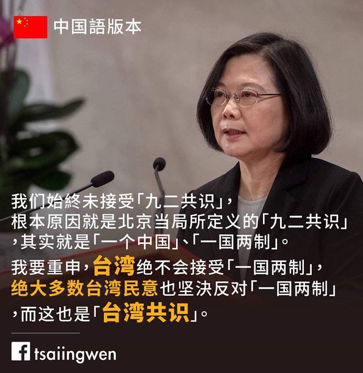 ▲習近平的對台談話除蔡英文總統強硬反擊，今天又傳出44名國際學者專家和前官員發表聯名公開信，力挺蔡英文。（圖／翻攝自蔡英文臉書, 2019.01.05）